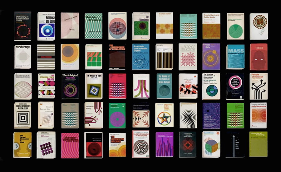 A series of 55 animated vintage book Covers